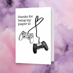 Player 1 Player 2 Valentines Day Card