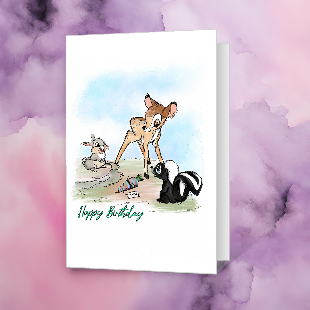 Bambi Birthday Card