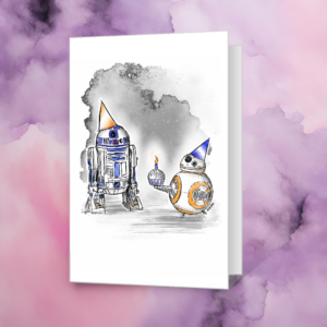 Star Wars R2D2 & BB8 Birthday Card