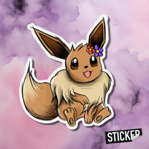 Eevee with Flowers Sticker