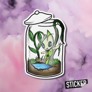 Celebi in Terrarium Sticker