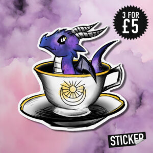 Dragon in Teacup (Galaxy) Sticker