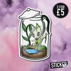 Celebi in Terrarium Sticker